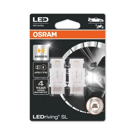 KIT LAMPADE P27/7W LED AMBER 12V