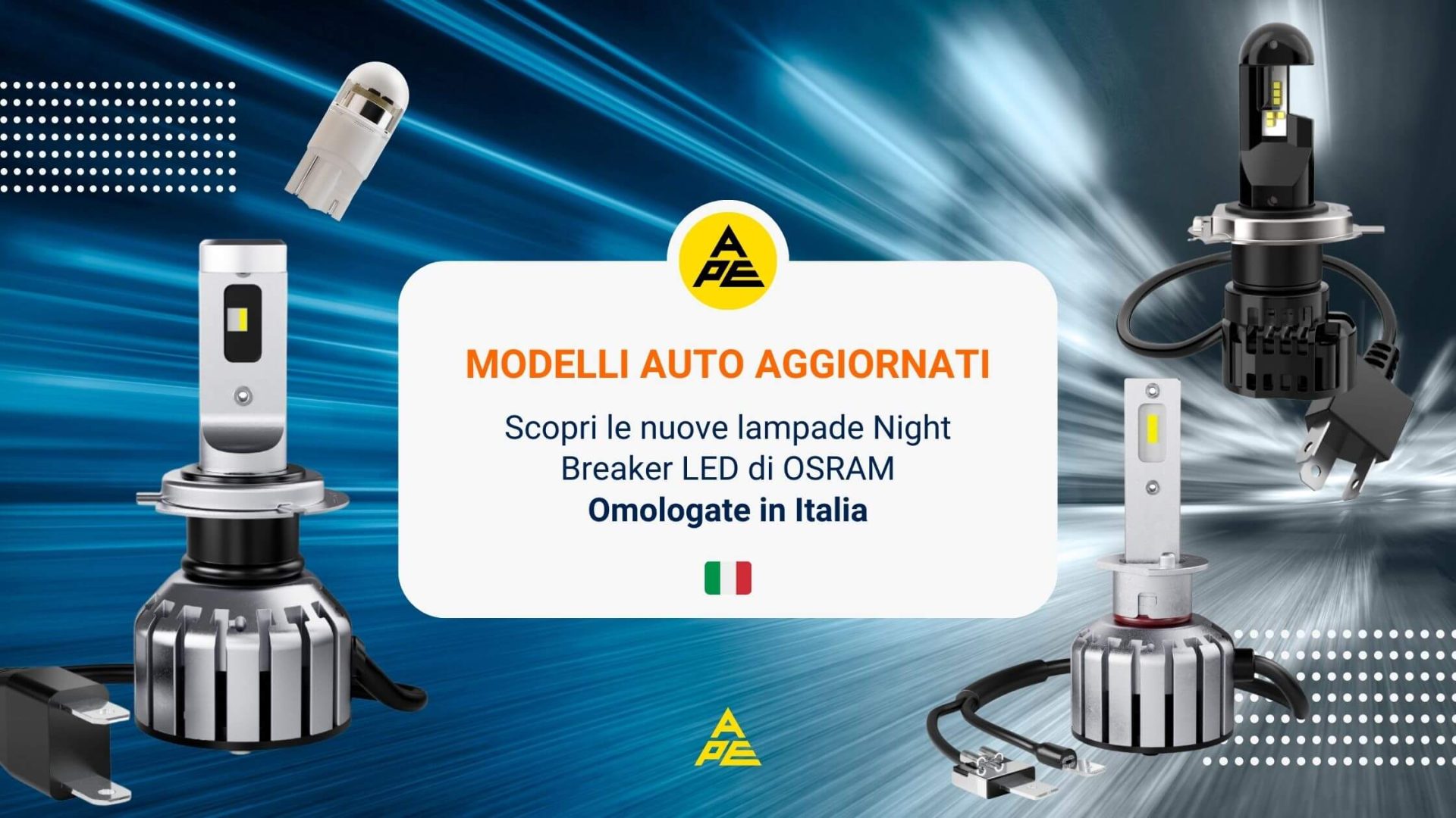 OSRAM lancia le prime lampade H1, H4, H7 e T10 LED Omologate in Italia le nuove NIGHT BREAKER LED di OSRAM