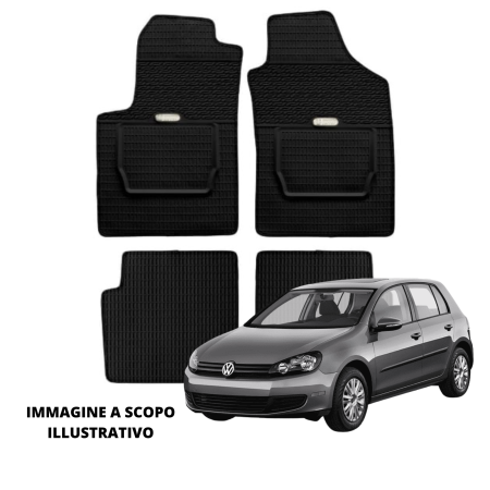 LUCEV Tappetini in Gomma per Volkswagen Golf VI (08>), Nero, con Fermi