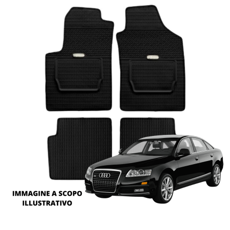 LUCEV Tappetini in Gomma per Audi A6 (08>11), Nero, con Fermi
