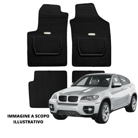 LUCEV Tappetini in Gomma per BMW X6 (08>), Nero, con Fermi