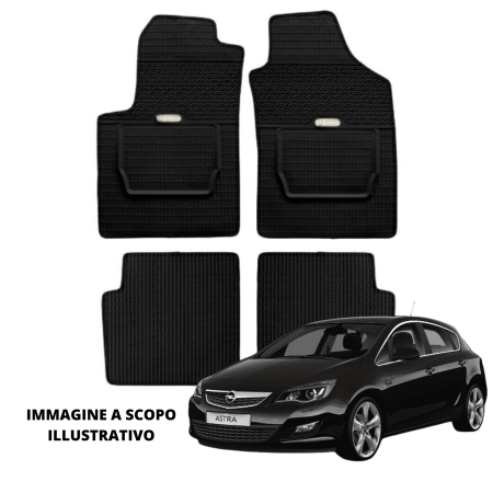 LUCEV Tappetini in Gomma per Opel Astra J (10>), Nero, con Fermi