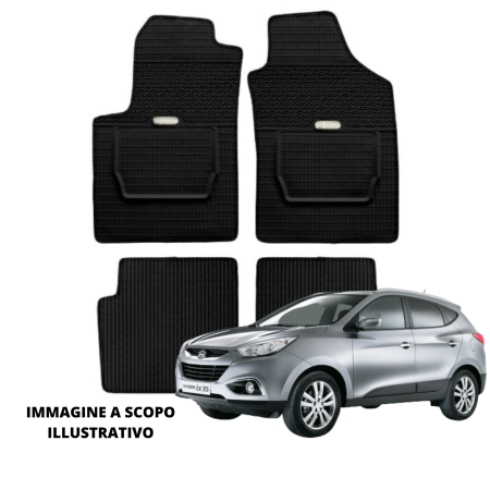 LUCEV Tappetini in Gomma per Hyundai ix35 (10>), Nero, con Fermi
