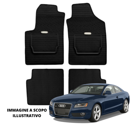 LUCEV Tappetini in Gomma per Audi A5 (09>), Nero, con Fermi