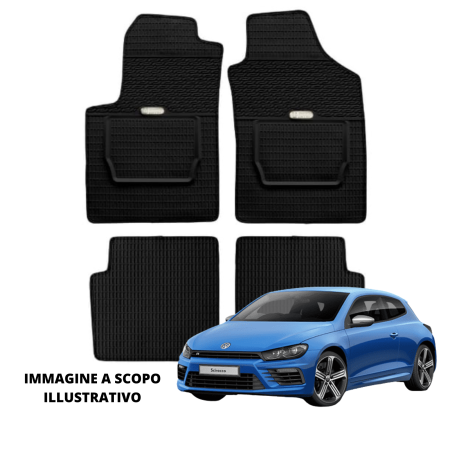 LUCEV Tappetini in Gomma per Volkswagen Scirocco (08>), Nero, con Fermi