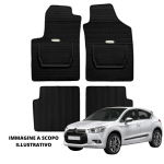 LUCEV Tappetini in Gomma per Citroën DS4 (11>), Nero, con Fermi