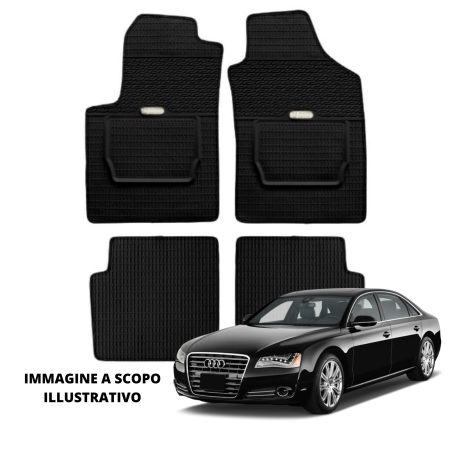 LUCEV Tappetini in Gomma per Audi A8 (10>), Nero, con Fermi