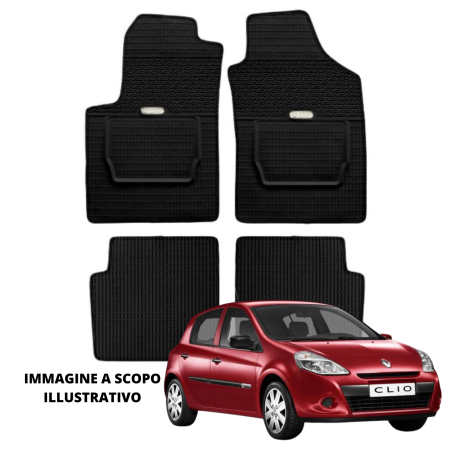 LUCEV Tappetini in Gomma per Renault Clio (09>12), Nero, senza Fermi