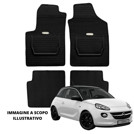 LUCEV Tappetini in Gomma per Opel Adam (13>), Nero, con Fermi