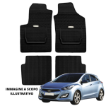 LUCEV Tappetini in Gomma per Hyundai i30 (12>), Nero, con Fermo