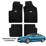LUCEV Tappetini in Gomma per BMW Serie 4 Coupé (14>), Nero, con Fermi
