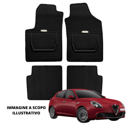 LUCEV Tappetini in Gomma per Alfa Romeo Giulietta (13>), Nero, con Fermi