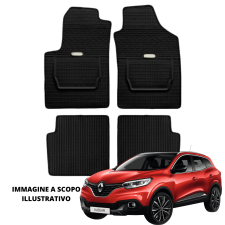LUCEV Tappetini in Gomma per Renault Kadjar (15>), Nero, con Fermi