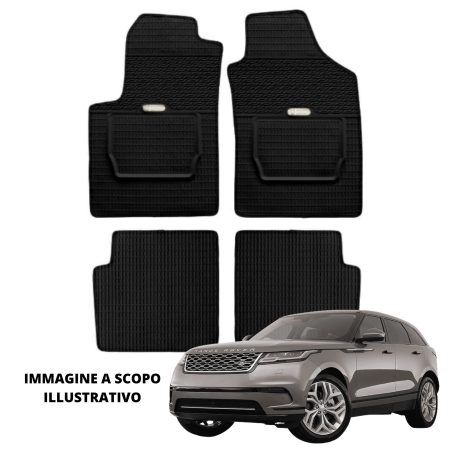 LUCEV Tappetini in Gomma per Range Rover Velar (17>), Neri, con Fermi