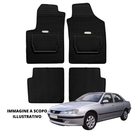 LUCEV Tappetini in Gomma per Peugeot 406 (96>), Nero, senza Fermi