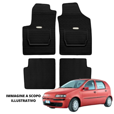 LUCEV Tappetini in Gomma per Fiat Punto (99>), Nero, senza Fermi