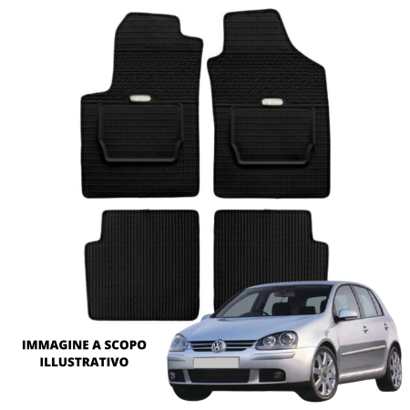 LUCEV Tappetini in Gomma per Volkswagen Golf V (03>), Nero, con Fermi