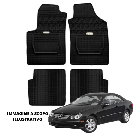 LUCEV Tappetini in Gomma per Mercedes CLK (04/03>), Nero