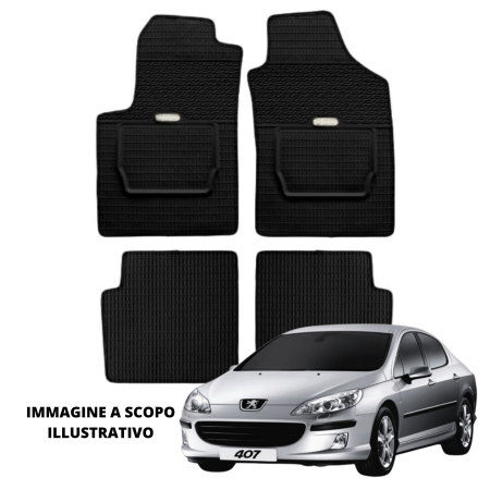 LUCEV Tappetini in Gomma per Peugeot 407 (04/04>), Nero