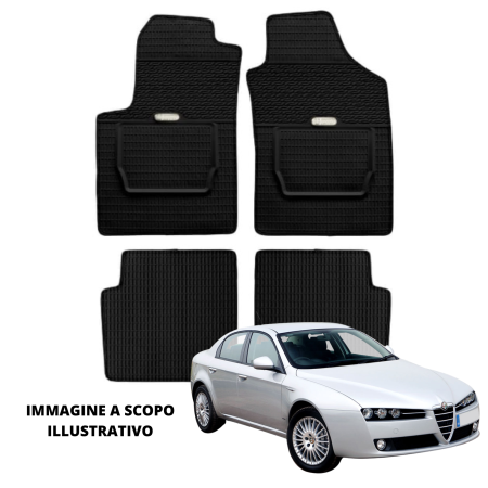LUCEV Tappetini in Gomma per Alfa Romeo 159 (05>02/08), Nero, senza Fermi