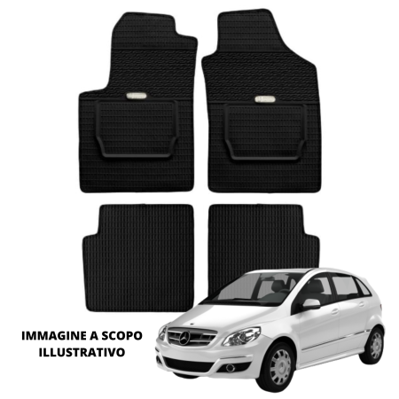 LUCEV Tappetini in Gomma per Mercedes Classe B W245 (05>11), Nero, senza Fermi