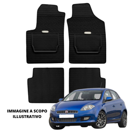 LUCEV Tappetini in Gomma per Fiat Bravo (07>10), Nero, senza Fermi