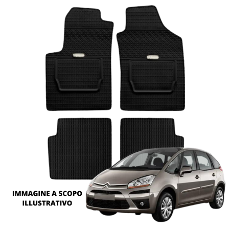 LUCEV Tappetini in Gomma per Citroën C4 Picasso (07>), Nero