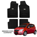 LUCEV Tappetini in Gomma per Opel Agila (08>), Nero, senza Fermi