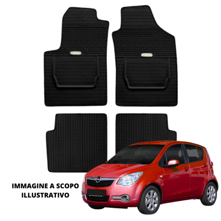 LUCEV Tappetini in Gomma per Opel Agila (08>), Nero, senza Fermi