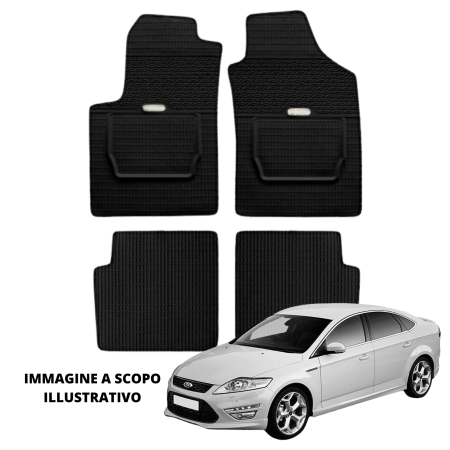 LUCEV Tappetini in Gomma per Ford Mondeo (03/07>14), Nero, con Fermi