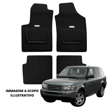 LUCEV Tappetini in Gomma per Range Rover Sport (05>13), Nero, con Fermi
