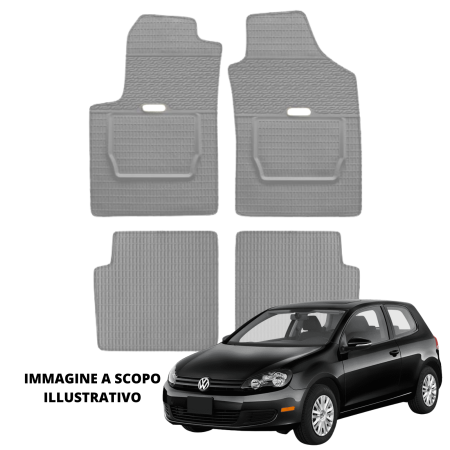 LUCEV Tappetini in Gomma per Volkswagen Golf VI (08>), Grigio, con Fermi