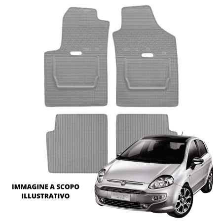 LUCEV Tappetini in Gomma per Fiat Punto Evo (09>), Grigio, con Fermi