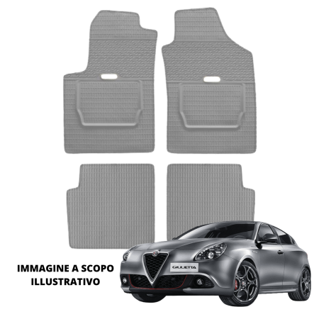 LUCEV Tappetini in Gomma per Alfa Romeo Giulietta (10>13), Grigio, senza Fermi
