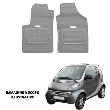 LUCEV Tappetini in Gomma per Smart City-Fortwo (98>07), Grigio