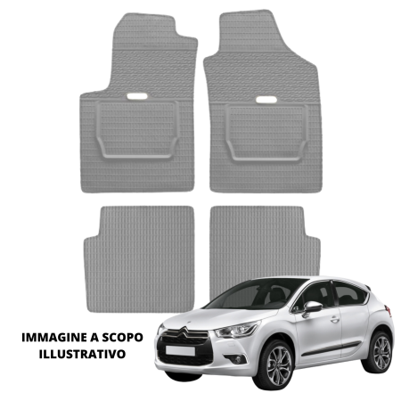 LUCEV Tappetini in Gomma per Citroën DS4 (11>), Grigio, con Fermi