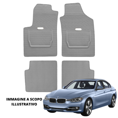 LUCEV Tappetini in Gomma per BMW Serie 3 F30 (12>), Grigio, con Fermi