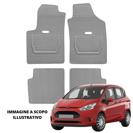 LUCEV Tappetini in Gomma per Ford B-Max (12>), Grigio, con Fermi