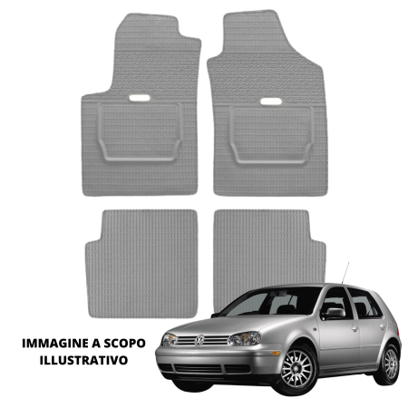LUCEV Tappetini in Gomma per Volkswagen Golf IV (98>), Grigio, con Fermi