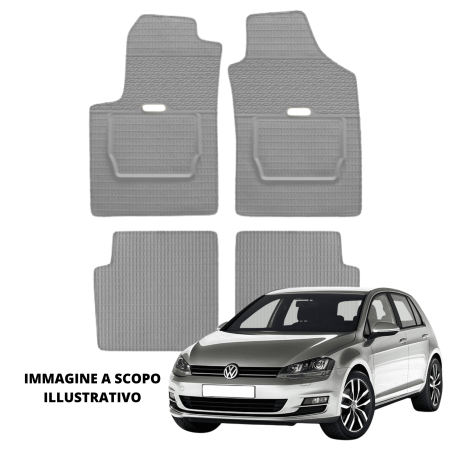 LUCEV Tappetini in Gomma per Volkswagen Golf VII (12>), Grigio, con Fermi