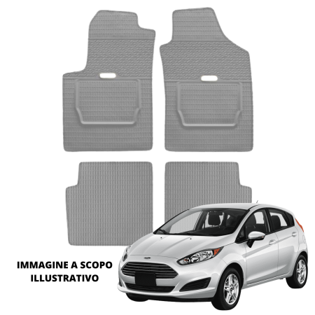 LUCEV Tappetini in Gomma per Ford Fiesta (13>), Grigio, con Fermi