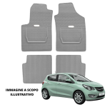 LUCEV Tappetini in Gomma per Opel Karl (15>), Grigio, con Fermi