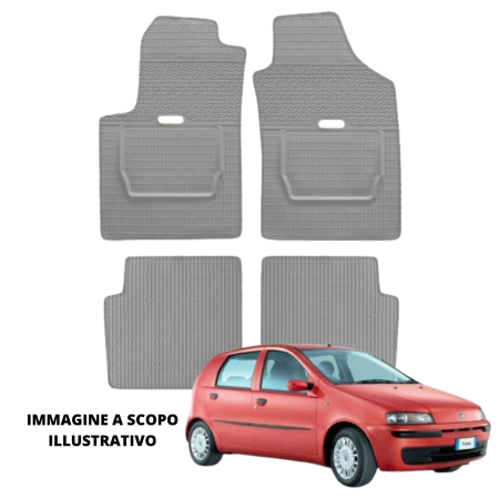 LUCEV Tappetini in Gomma per Fiat Punto (99>), Grigio, senza Fermi