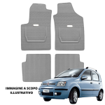 LUCEV Tappetini in Gomma per Fiat Panda (03>12), Grigio, senza Fermi