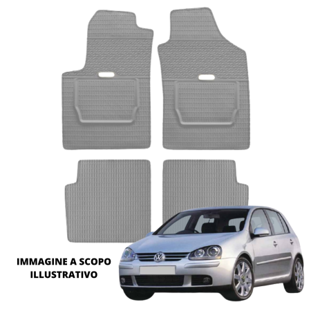 LUCEV Tappetini in Gomma per Volkswagen Golf V (03>), Grigio, con Fermi