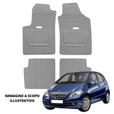 LUCEV Tappetini in Gomma per Mercedes Classe A W169 (04>12), Grigio, senza Fermi