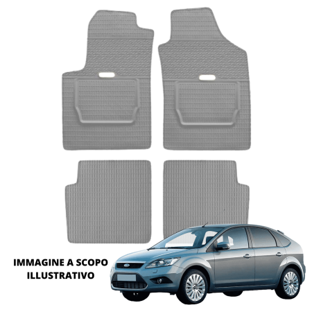 LUCEV Tappetini in Gomma per Ford Focus (08>11), Grigio, con Fermi