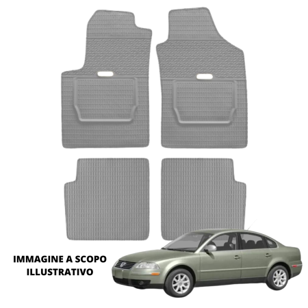 LUCEV Tappetini in Gomma per Volkswagen Passat (02>05), Grigio, con Fermi
