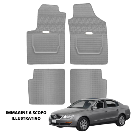 LUCEV Tappetini in Gomma per Volkswagen Passat (05>), Grigio, con Fermi