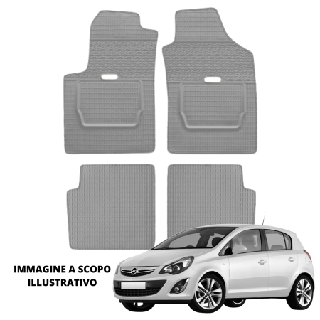 LUCEV Tappetini in Gomma per Opel Corsa (06>15), Grigio, con Fermi